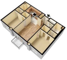 Boulder Ridge 2 Bedroom 2 Bathroom Floorplan